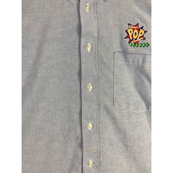 Disney World Pop Century Men's Blue Button-Down Employee Shirt 2XL Casual Travel - Picture 7 of 10